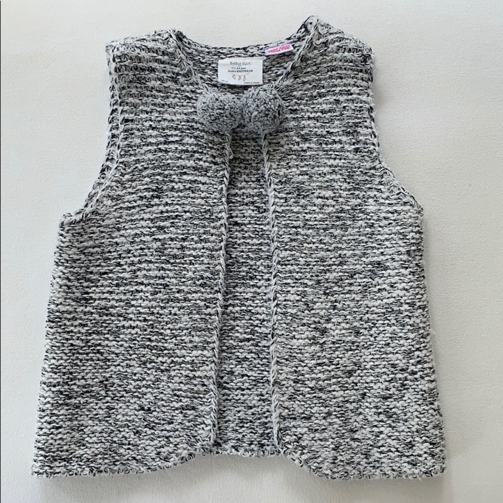 Zara baby girl knit vest - black and white